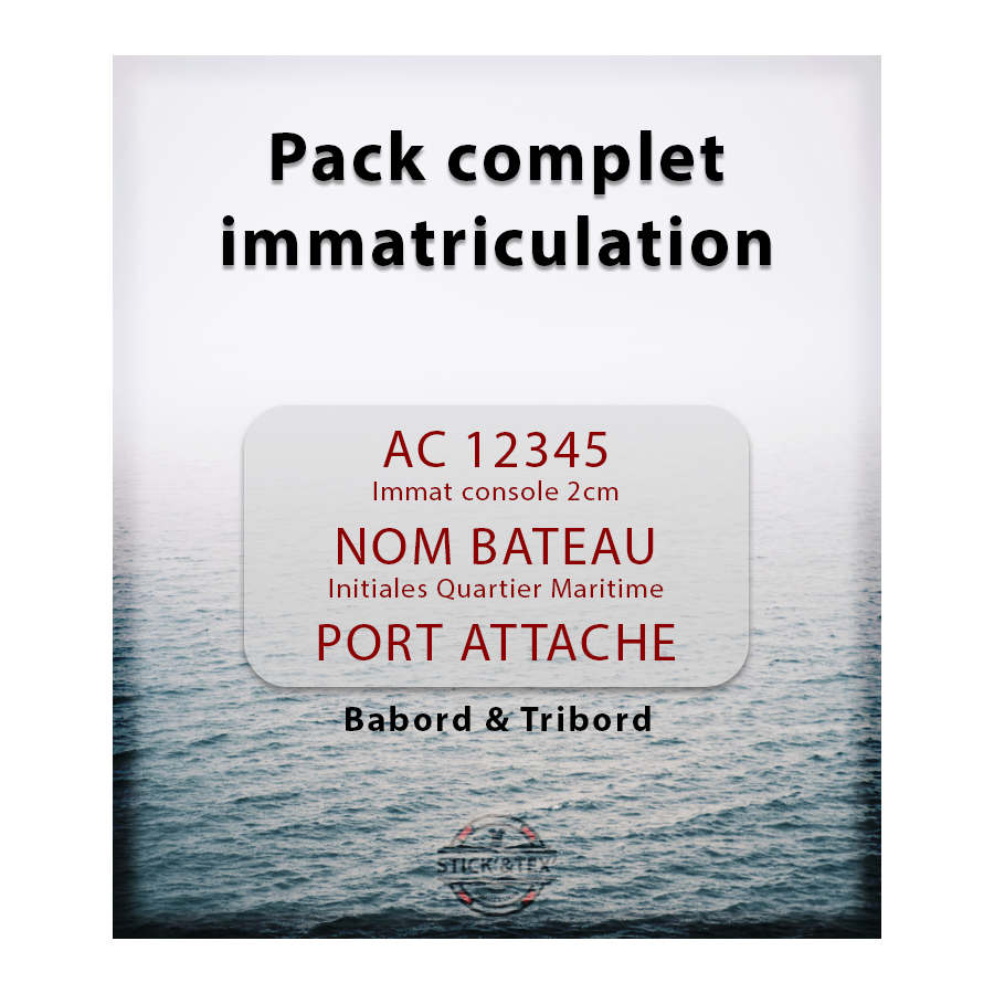 KIT COMPLET IMMATRICULATION BATEAU