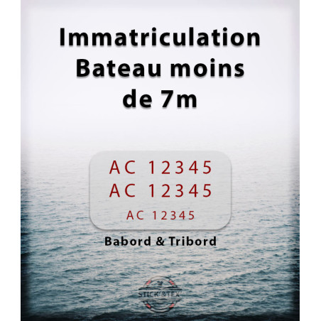 IMMATRICULATION BATEAU - 7 M